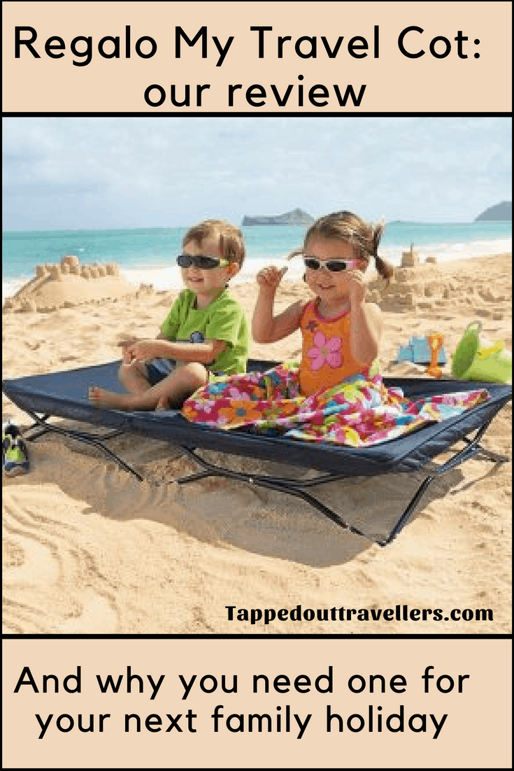 My Cot Portable Toddler Bed by Regalo. Great to use at the beach to sit up off sand #portable #travelgear #travelwithkids