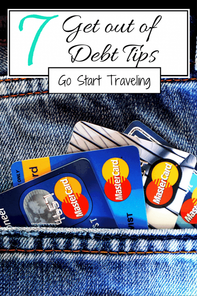 This is how to save money, get out of debt and budget for traveling. Don't travel while heavily in debt; being financially insecure sucks the fun out of spending money. 